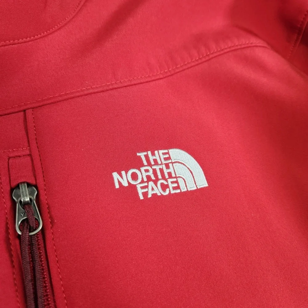 North Face Apex Bionic Jacket Men XL Softshell Fleece Lined Red Full Zip Outdoor